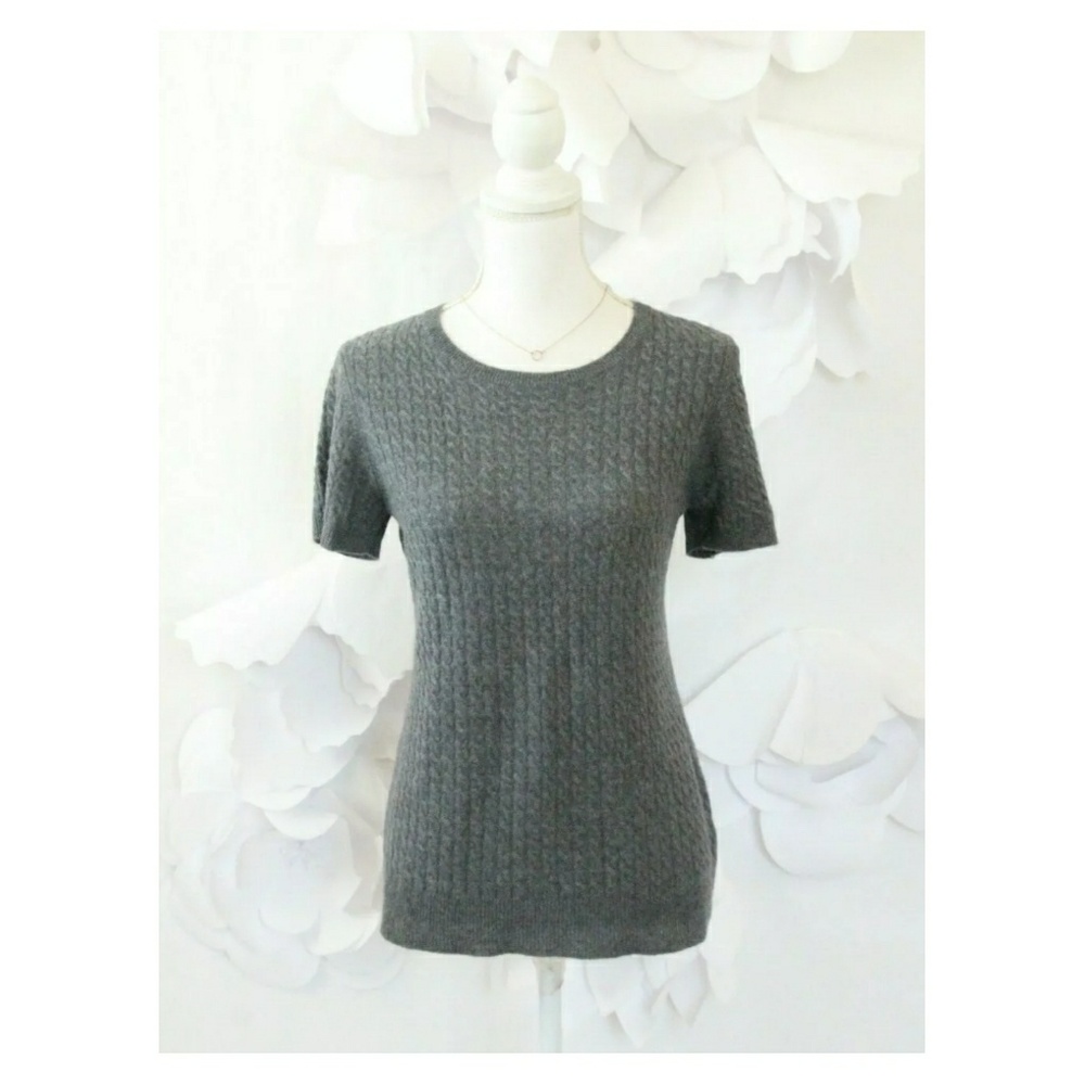 Alex Marie Cashmere Sweater Pullover Tee M Gray
